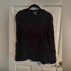 Adrianna Papell Black Lace Sweater